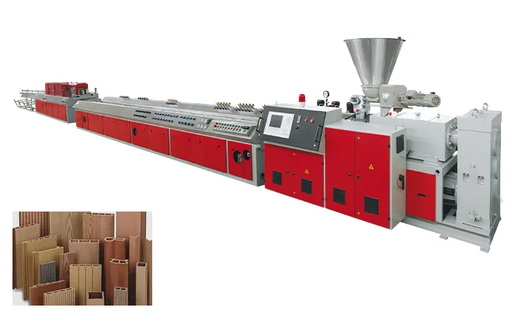 PE PP Wood Plastic Profile Extrusion Line